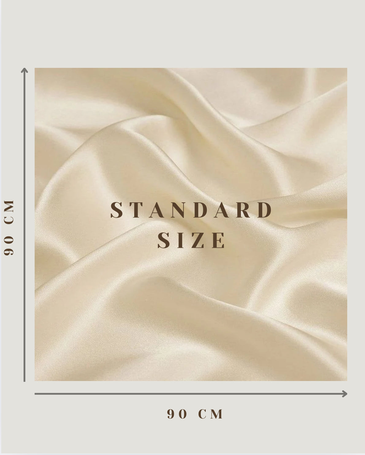 Kvadratisk Slöja Silk - Brun