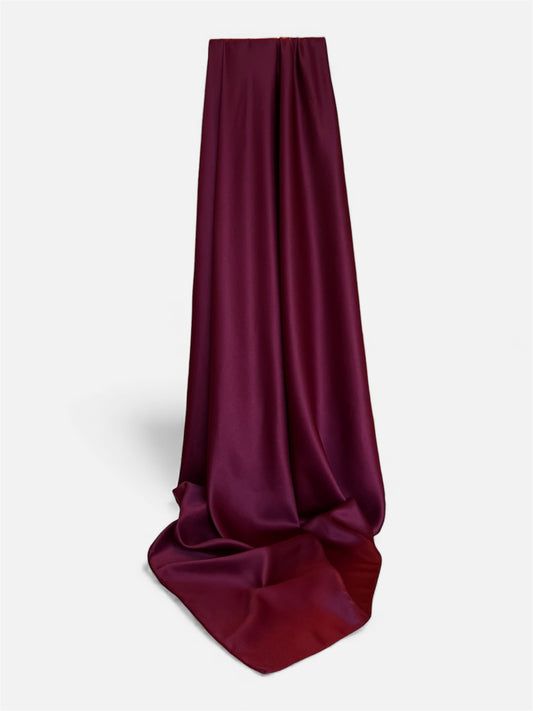 Square Hijab Silk - Burgundy 
