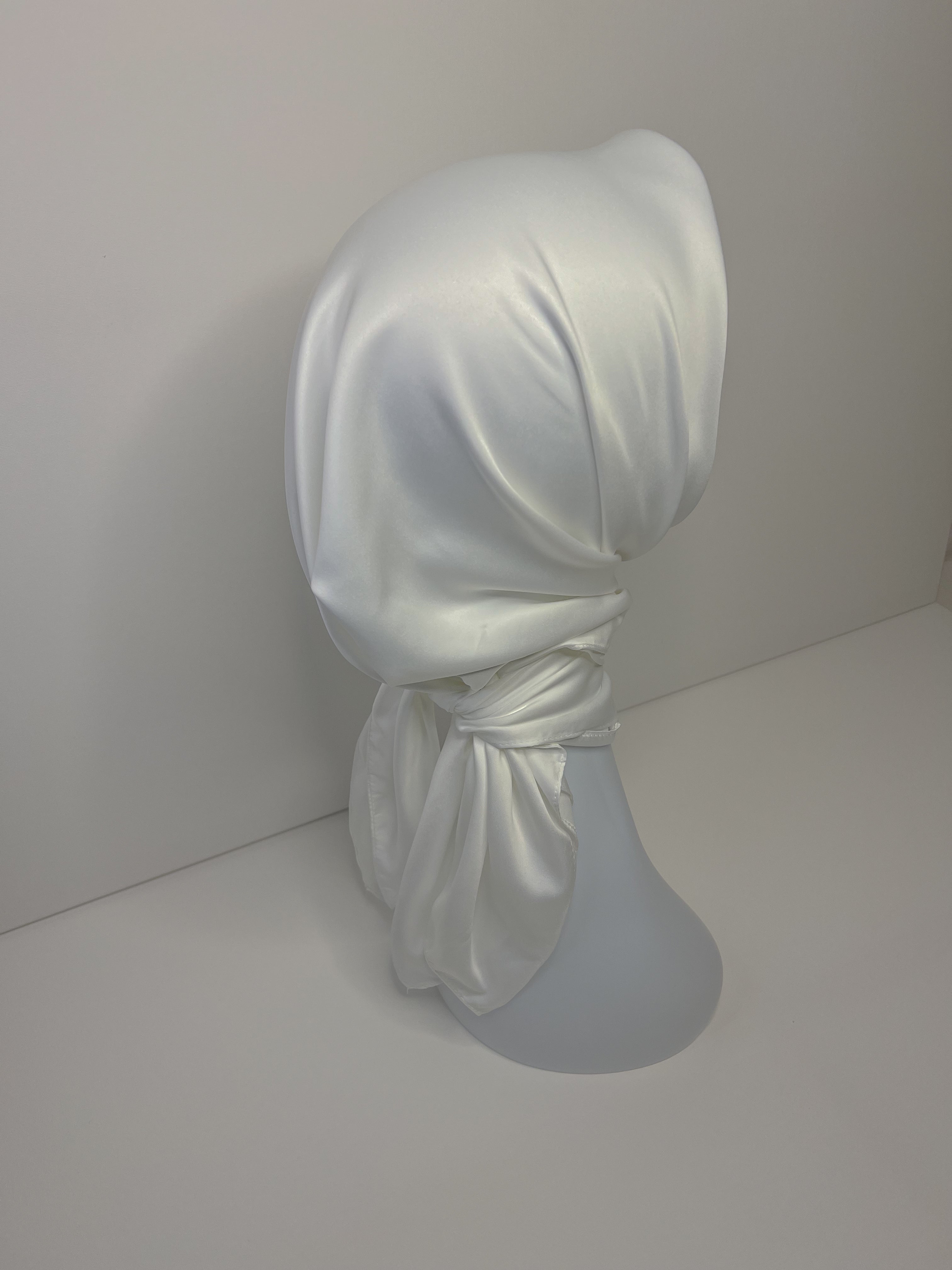 Square Veil Silk - White