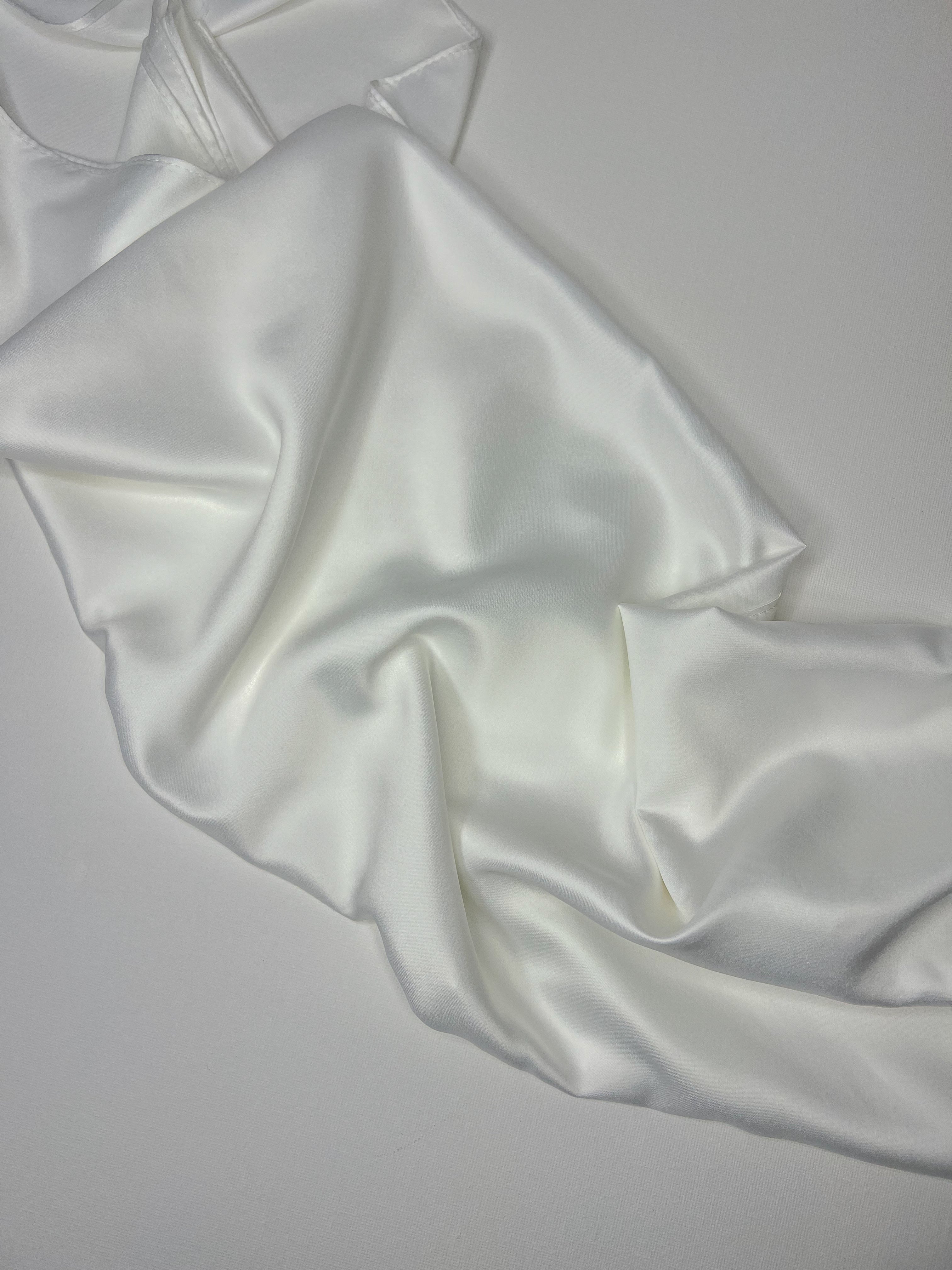 Square Veil Silk - White