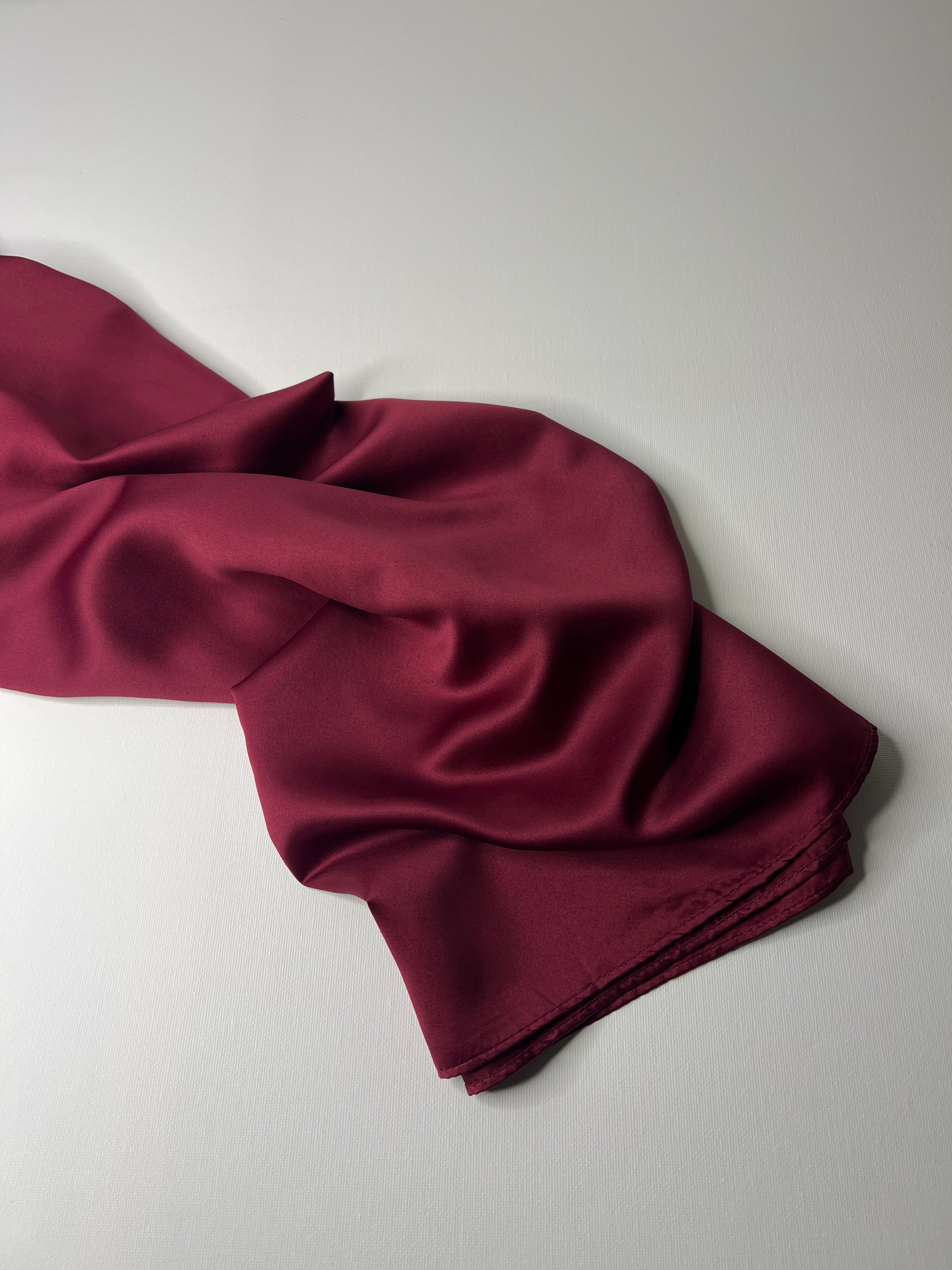 Square Veil Silk - Burgundy