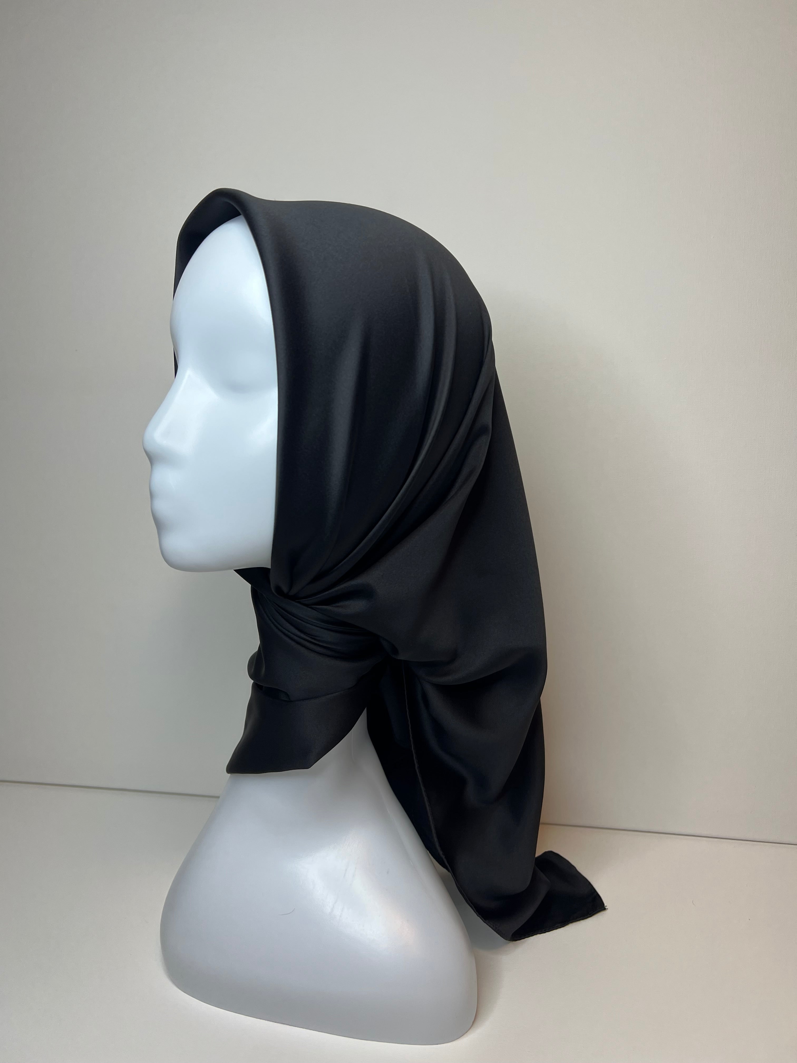 Square Veil Silk - Black