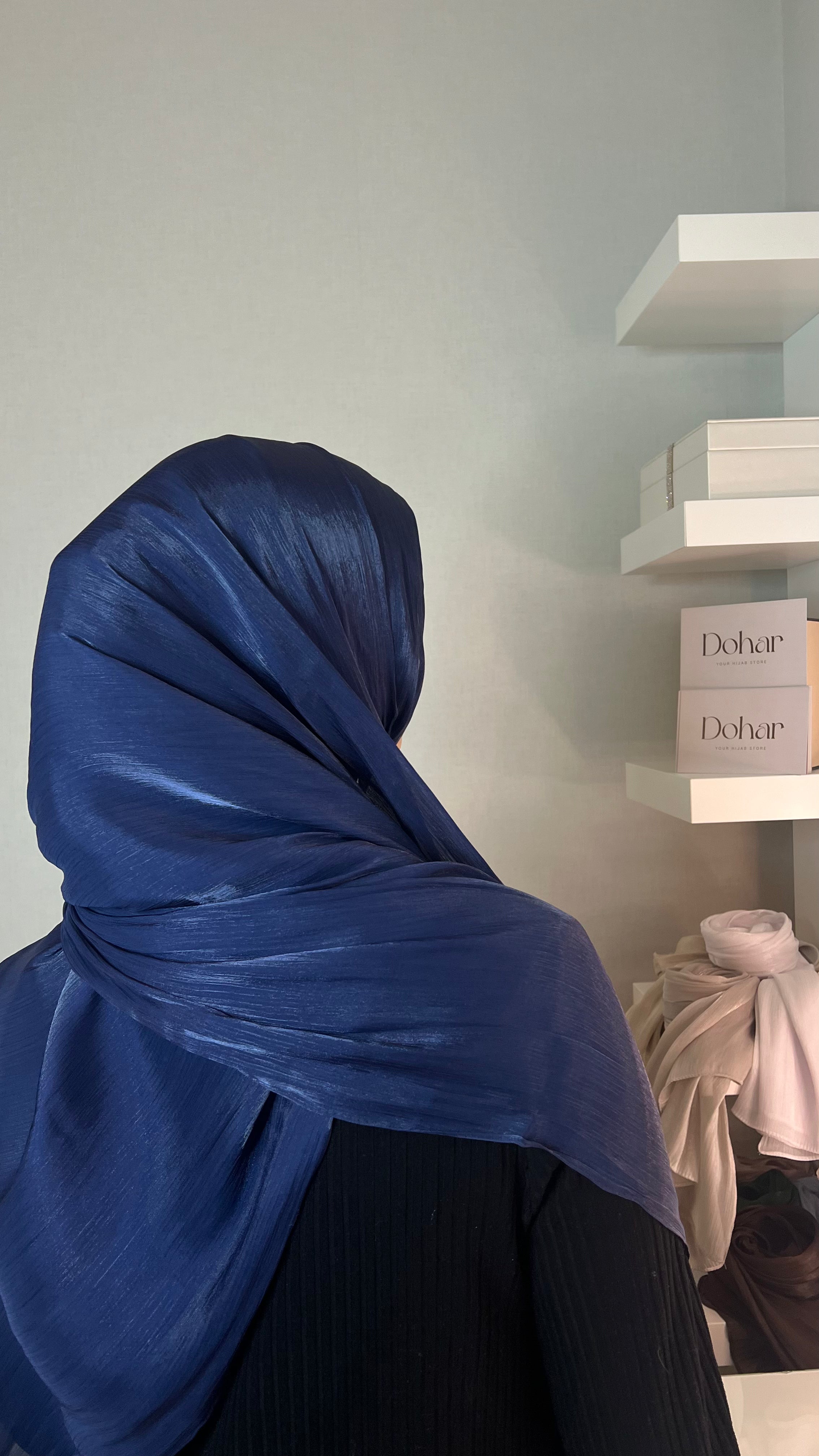 Organza Veil - Navy Blue