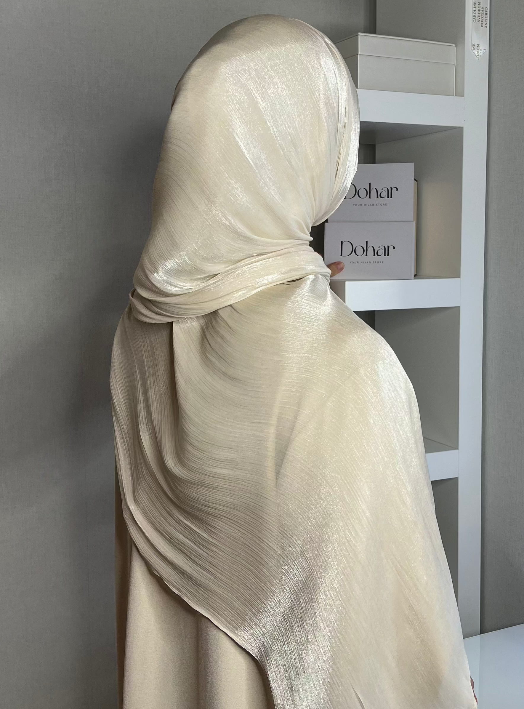 Organza Veil - Light Beige