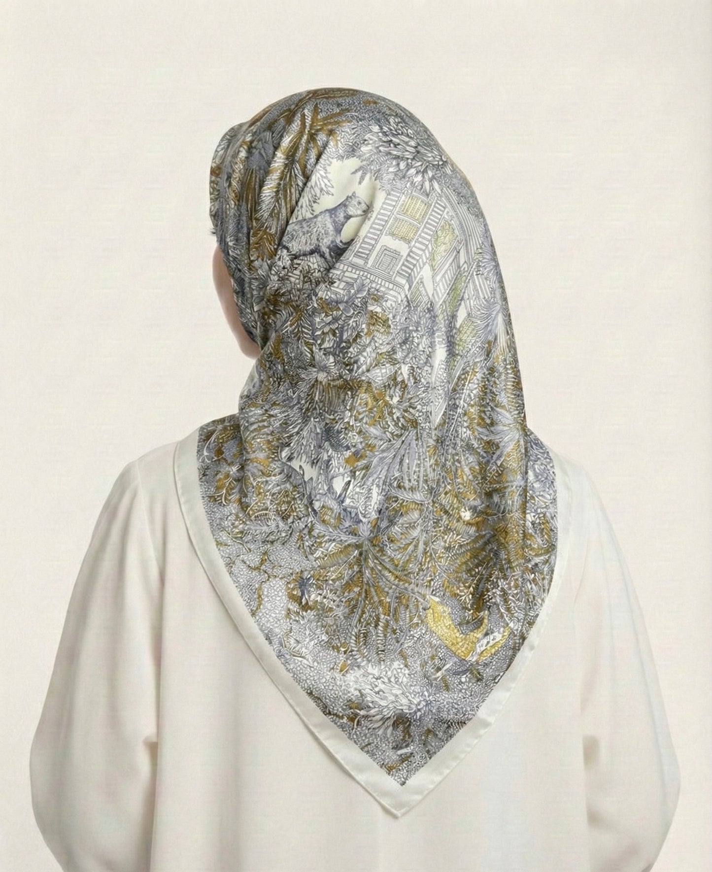 Square Hijab Silk - Cream