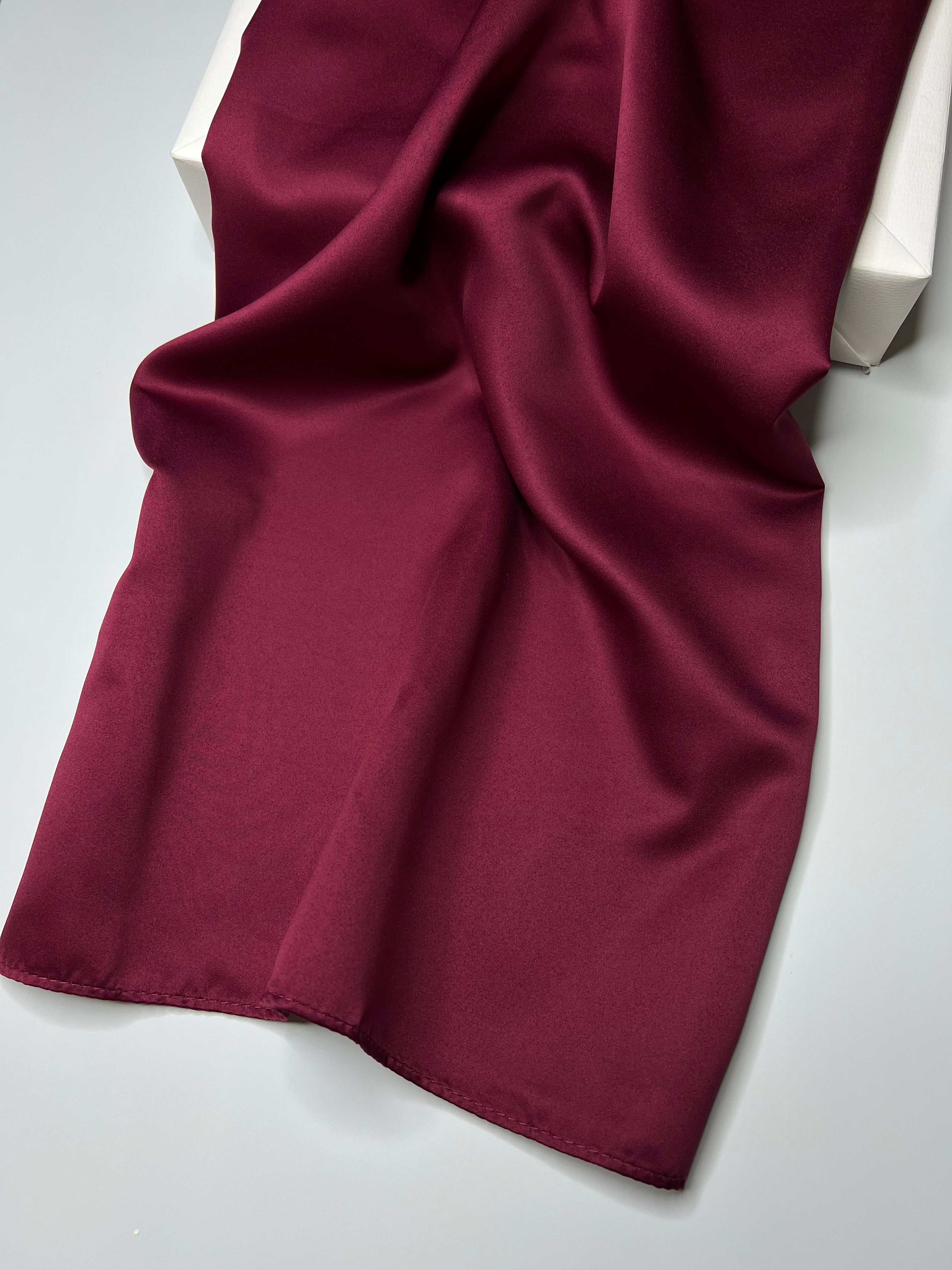 Square Veil Silk - Burgundy