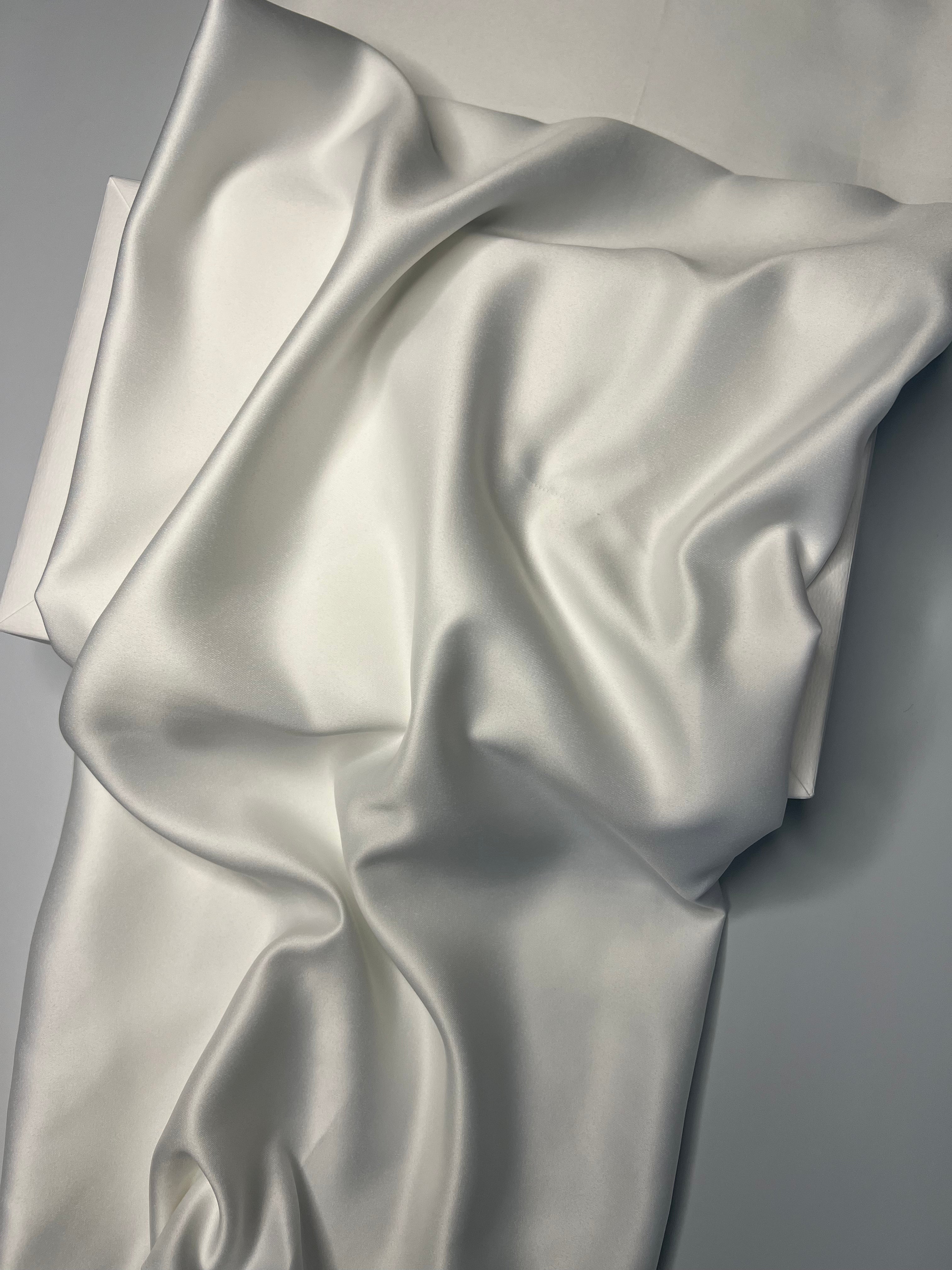 Square Veil Silk - White