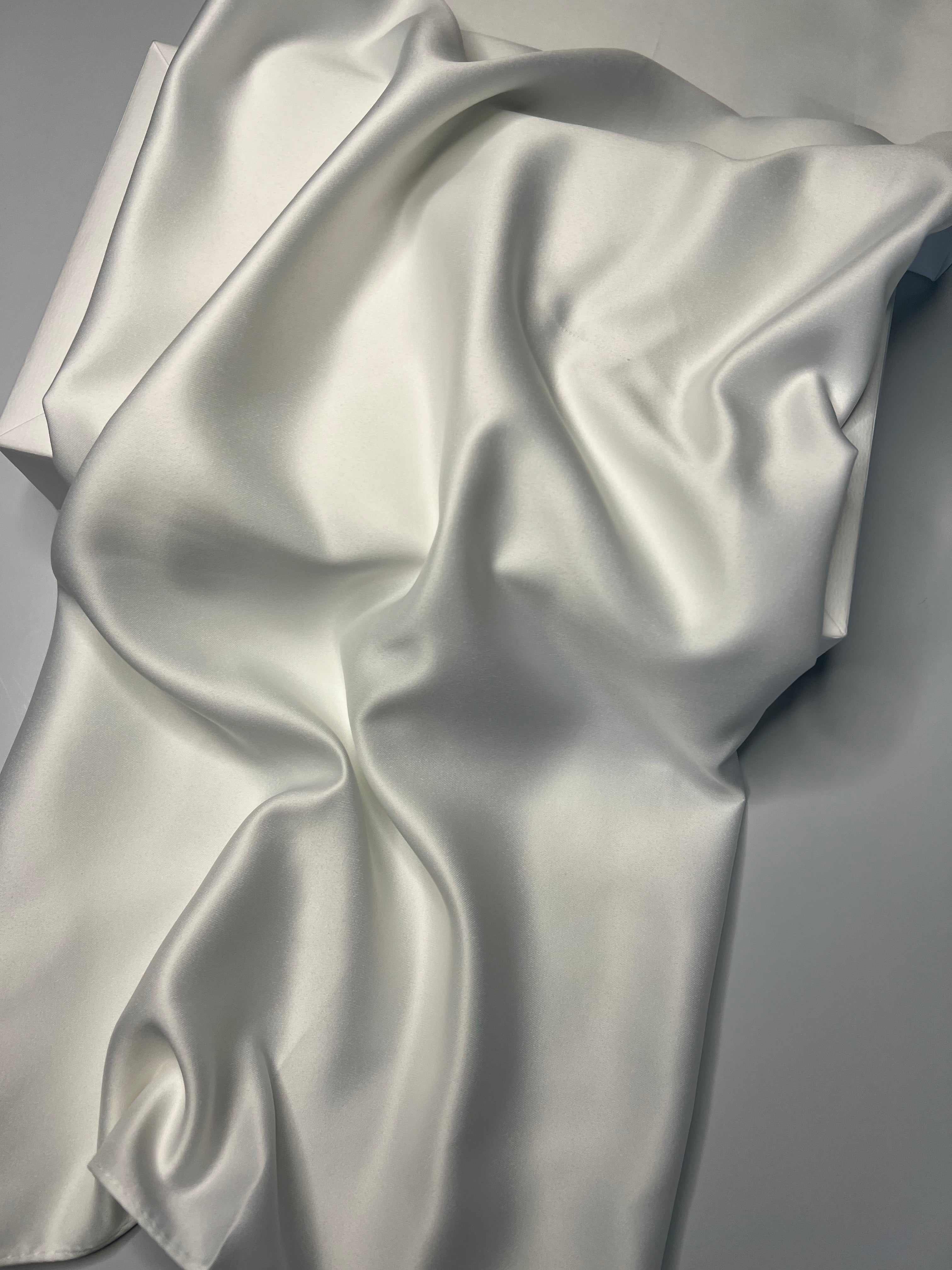 Square Veil Silk - White