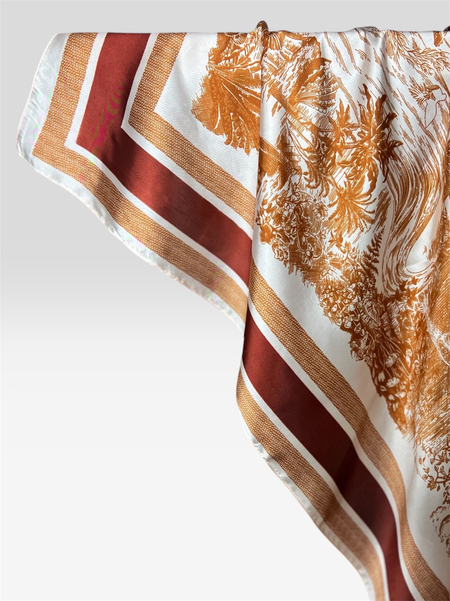 Square Hijab Silk - Forest Orange