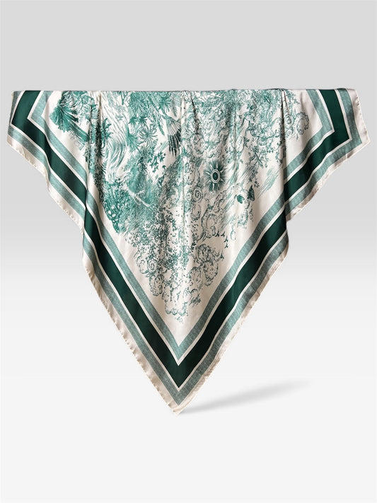 Square Hijab Silk - Forest Green