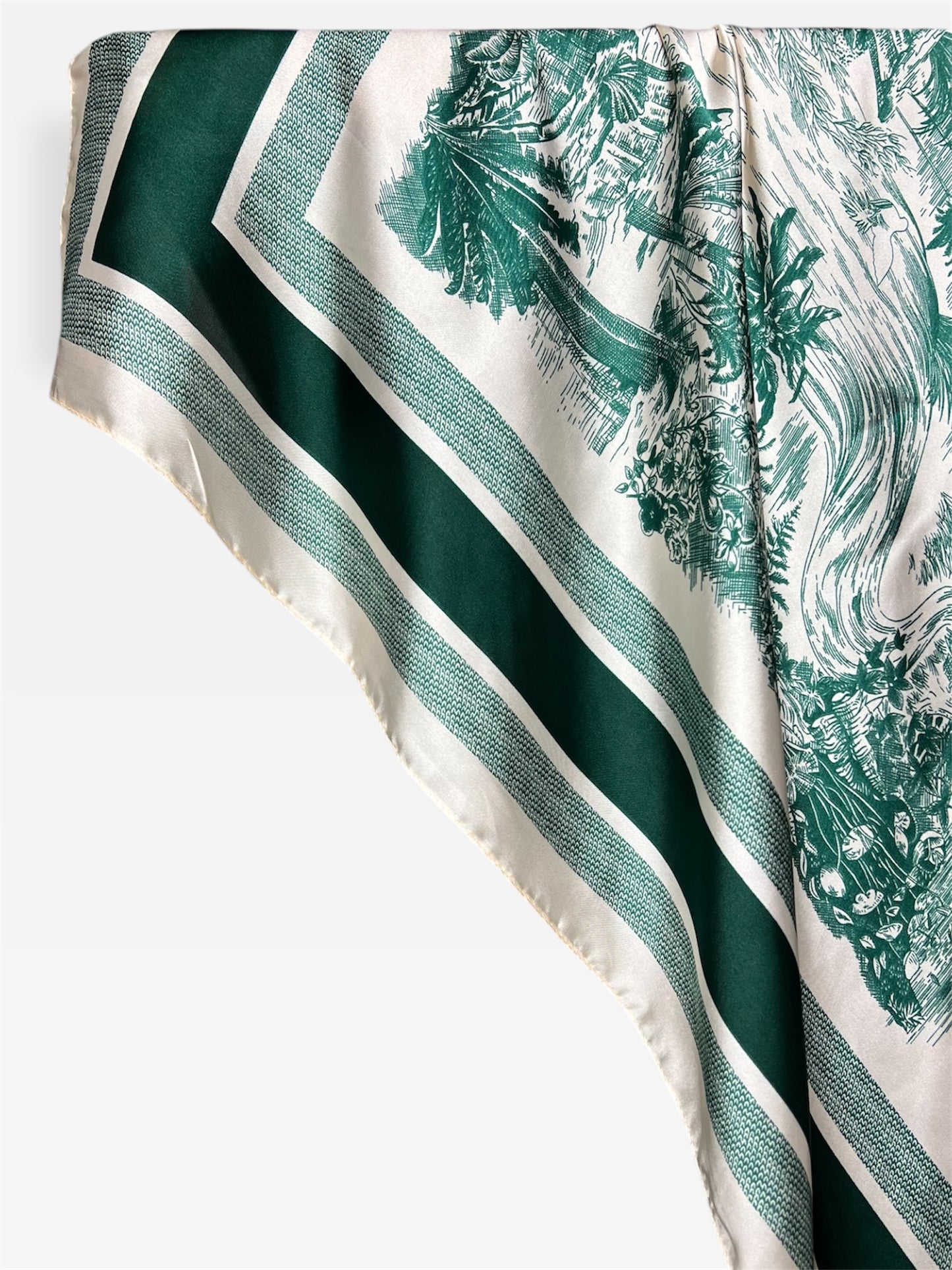 Square Hijab Silk - Forest Green