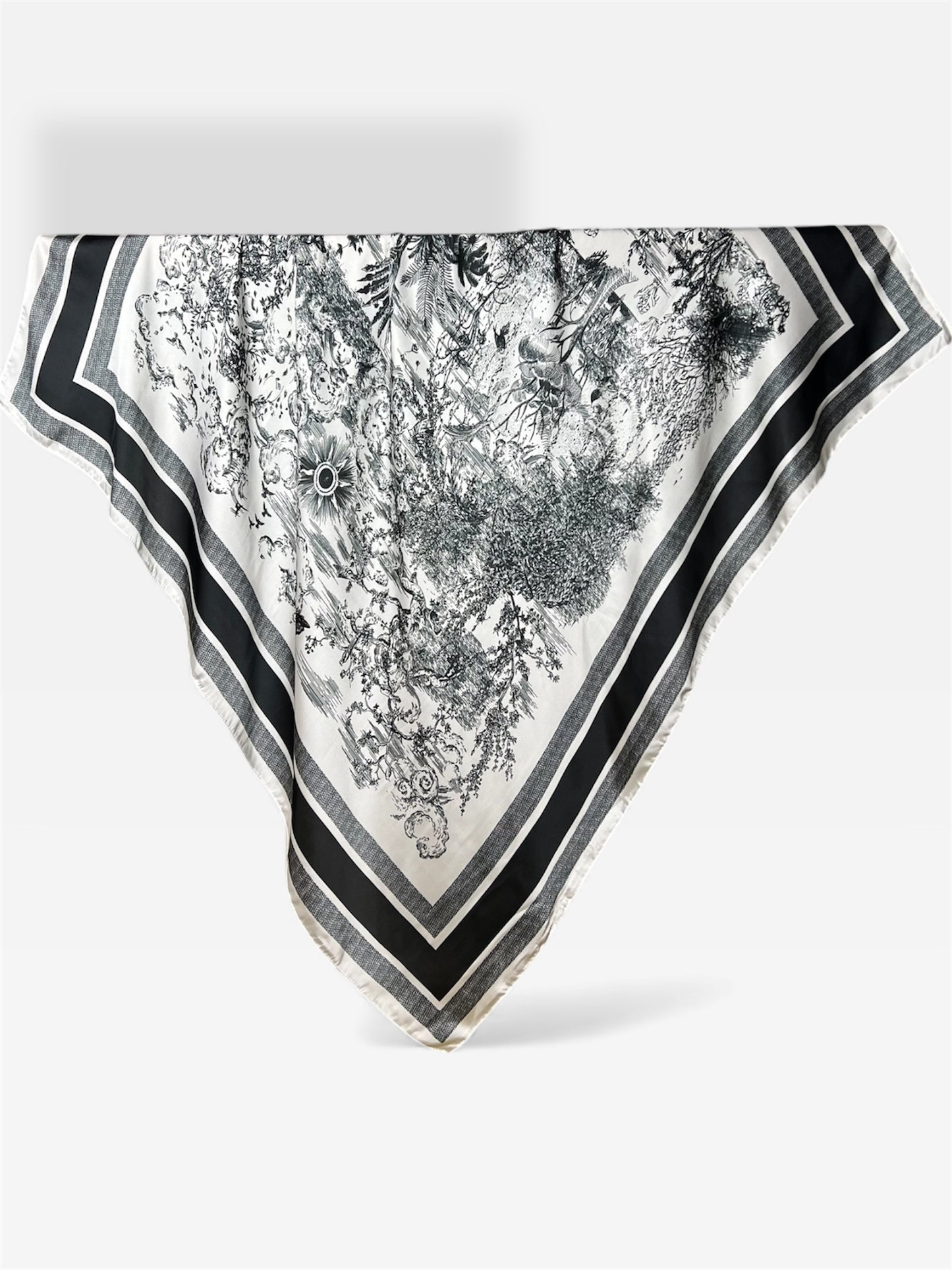 Square Hijab Silk - Forest Black