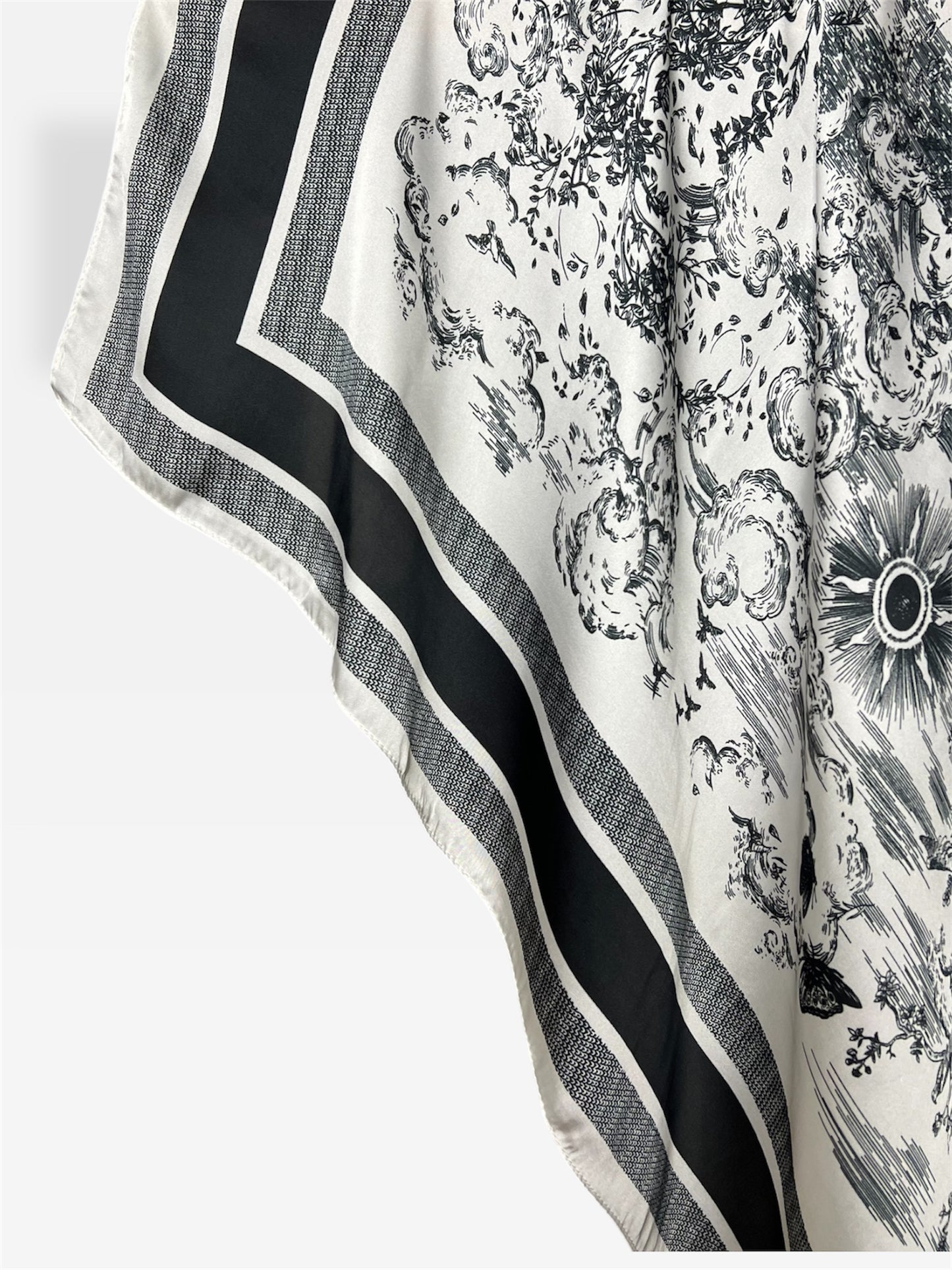 Square Hijab Silk - Forest Black