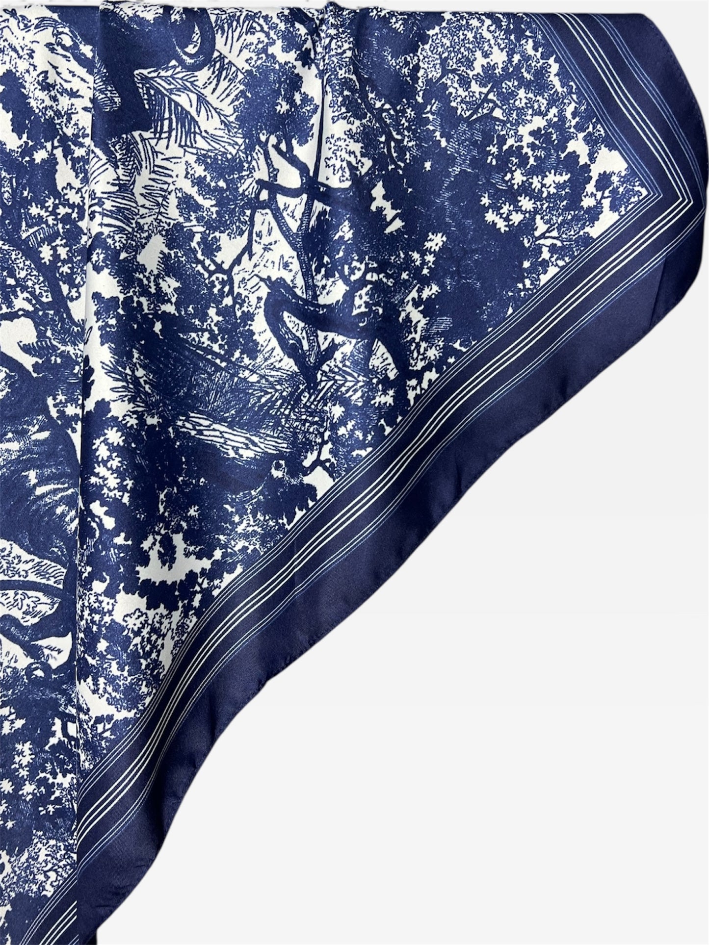 Square Hijab Silk - Paisley Blue