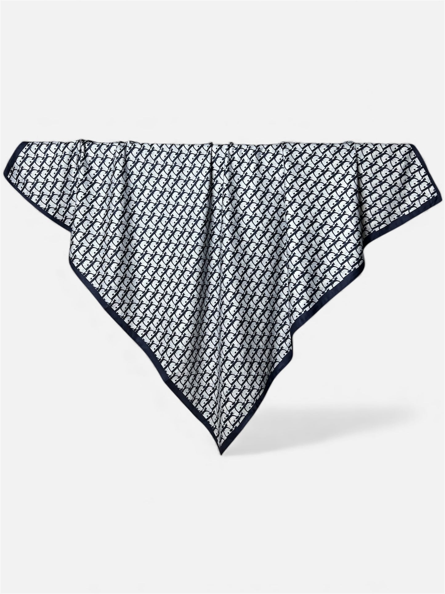 Square Hijab Silk - Blue Pattern