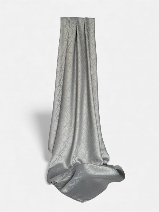 Square HIjab Silk - D Gray  